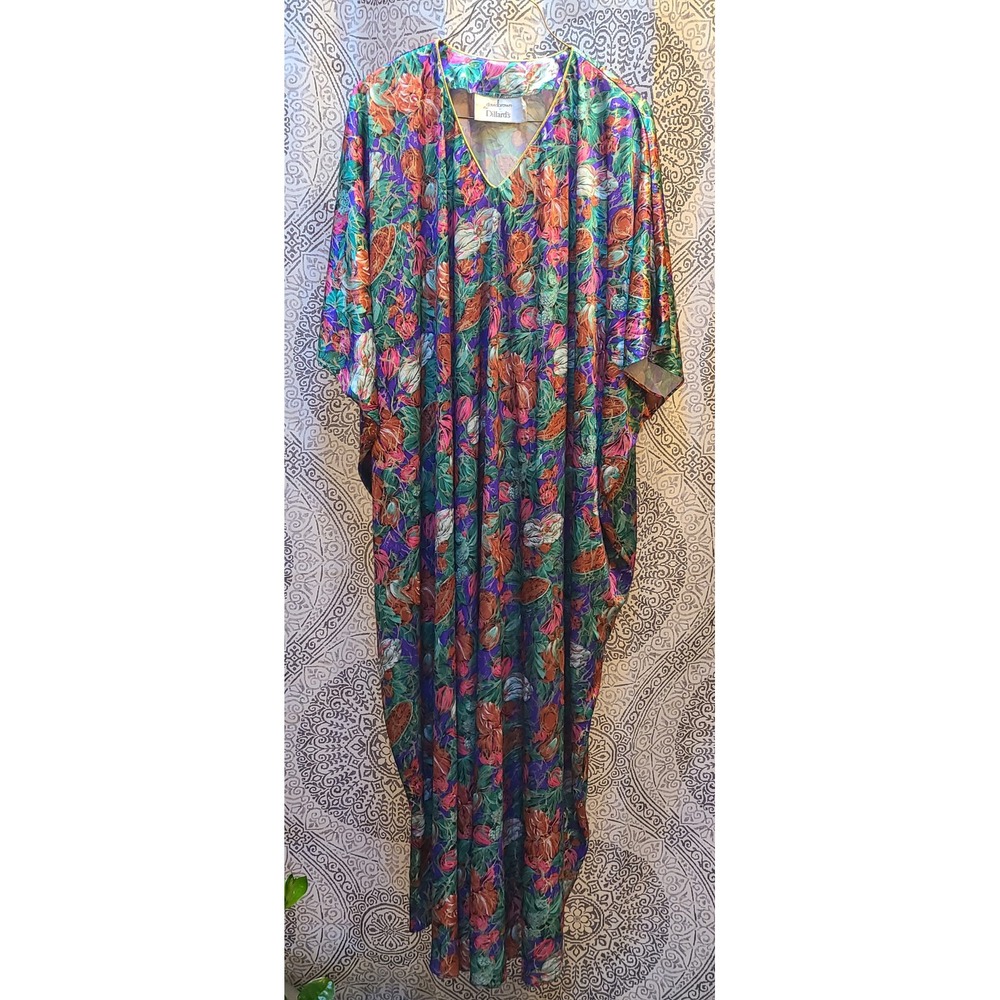 David Brown for Dillard's Mumu Kaftan Women OS Multicolor Vintage Floral Gold